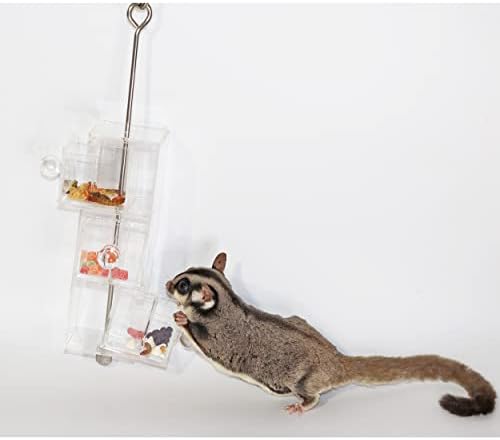 Doors & Drawers - Durable Interactive Treat Forage Box Cage Accessory Toy - for Sugar Gliders, Rats, Chinchillas, Ferrets, Parrots, Hamsters, Squirrels, Hedgehogs, Guinea Pigs & Other Small Pets
