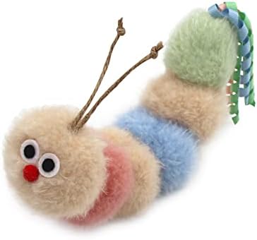 Jumpaws Interactive Natural Catnip Toy, with Rattle, Bite Resistant, for All Ages Indoor Cat, Shape of Caterpillar, Kitten Toy (Large/ 1 Pack/Cat Kicker)