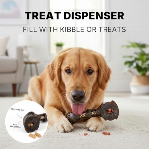 Dog Chew Toy, Treat Dispensing Dog Toys, Dog Toys with Massage Bristles