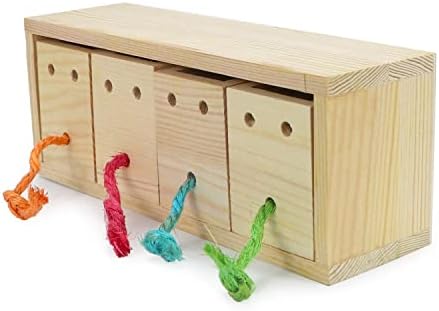 Litewoo Wooden Bird Foraging Feeder Toy for Parrots Budgie Parakeet