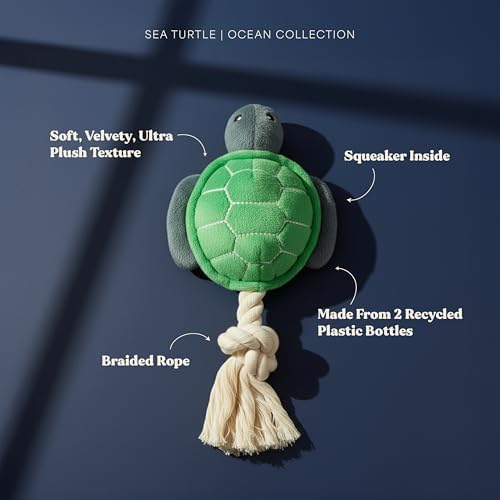 Premium Plush Dog Toy - Turtle Plush Dog Toy, Medium Eco Friendly