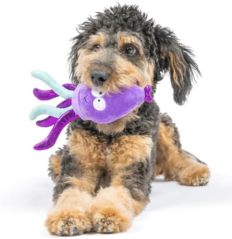 Huxley & Kent Slappies Plush Dog Toy, Squiggly Squid, Small