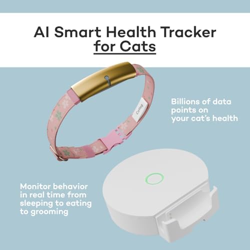 Health Tracker for Cats - Smart Cat Collar with Safety Breakaway Buckle for Indoor Cats, Wellness Alerts, Real-time Monitoring (Kimono (Sakura -Night-),XXL)