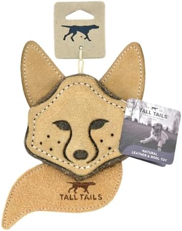 Tall Tails Dog Natural Leather Scrappy Fetch Toy for Dogs, Fox