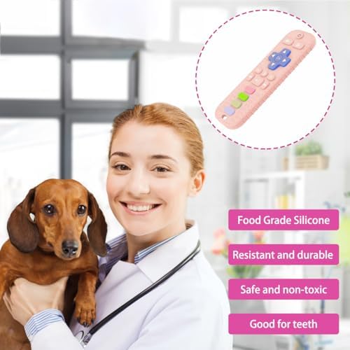 2 PCS Dog Teething Toys, TV Remote Control Shape Chew Toys for Training and Cleaning Teeth, Interactive Teether for Small Medium Dogs