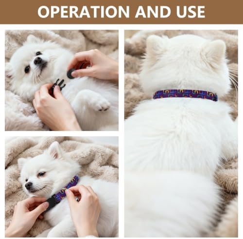 Tiles Comfortable Cat Collar, 2 Pack Cat Bell Collar
