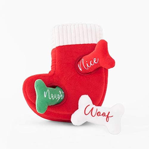 ZippyPaws Burrow Hide & Seek Plush Puzzle - Naughty/Nice Stocking