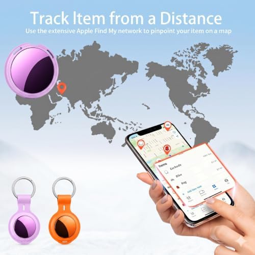 2 Pack Tracker Tags Finder Apple Find My MFi Certified Waterproof iOS Only | Bluetooth Air Smart Tags Item Finder Locator Worldwide Tracking for Key Pets Wallet Backpack Dogs Luggage Replaceable Battery