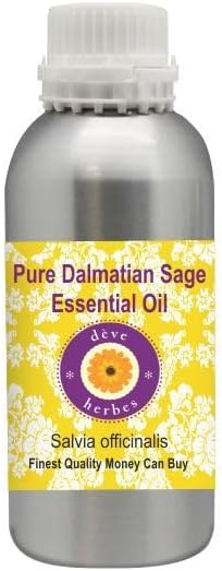 dève herbes Pure Dalmatian Sage Essential Oil (Salvia officinals) Steam Distilled 300ml (10 oz)