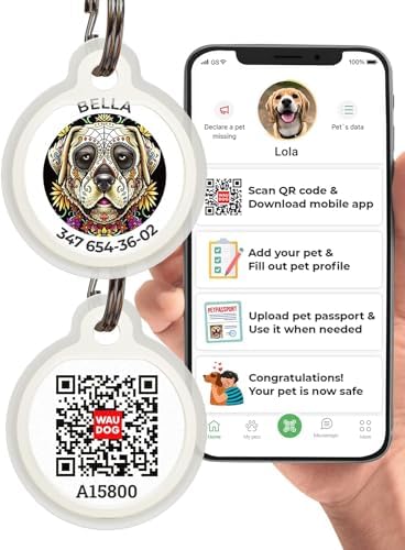 Custom Dog Tags Personalized for Pets - Silicone Dog Name Tag - QR Code Pet ID Tags for Dogs & Cats - Dog Identification Tags - Engraved Dog ID Tags Silent - Customized Collar