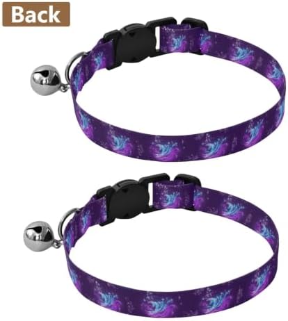 2 Pack Kitten Collars Glowing Pastel Butterflies Collar with Bell for Dog Puppy, Adjustable 10.6 to 17.1 Inches
