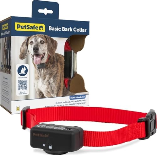PetSafe Basic Bark Control Collar | Progressive Static Correction, Warning Beep, Includes Battery, Dogs 8 lb+, Neck 5-27 in