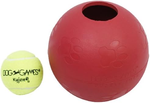 Outward Hound Kyjen 2452 Ball-In-Ball Dog Toy Interactive Puzzle Rubber Tennis Ball Dog Toy, Large, Red
