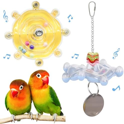 2pcs Bird Toys for Parakeets, Colorful Spinner Wheel (Rondom Color)