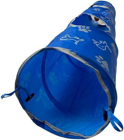 NFL Detroit Lions Cat Tunnel Tube Toy with Plush Football Catnip and Feathers Collapsible Tunnel for Cats to Play, Peek and Hide, Sporty & Fun Cat Tunnel Toy with Team Logo All-Over Design!
