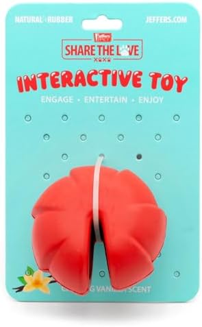 Jeffers Pet Natural Rubber Dog Chew Toy – Red Millipede, Large – Treat Dispensing, Vanilla Scent, Durable, Non-Toxic, Dishwasher Safe, Interactive Fetch & Tug Toy - Perfect for Training