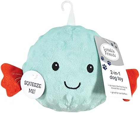 Luvable Friends Unisex Baby Squeaky Plush Dog Toy With Rope