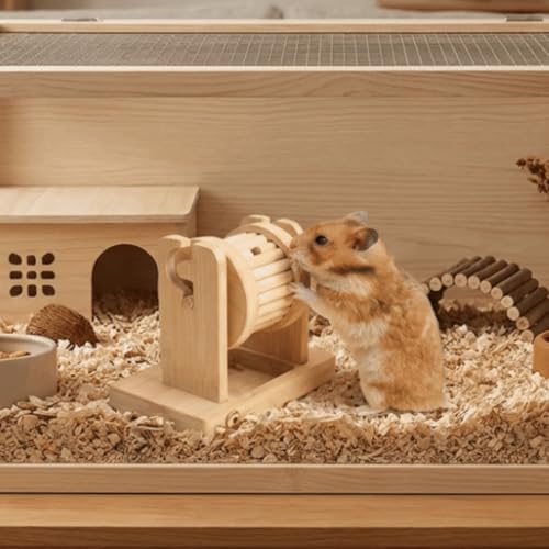 Hamster Enrichment Toys,Wooden Rat Toys for Pet Rats & Mice,Interactive Foraging Puzzle Feeder for Syrian, Dwarf - Small Animal Treat Dispenser