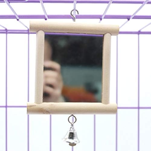 Litewoo Bird Mirror with Bell Parrot Swing Interactive Play Toys, 2PC