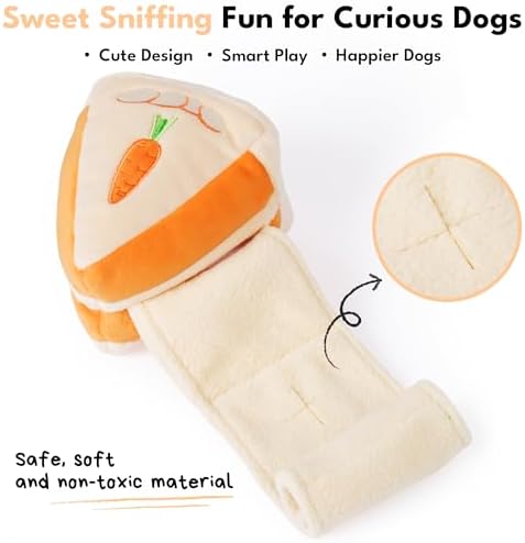 CHEWFFON Dog Interactive Toy, Puzzle Snuffle Carrot Cake for Enrichment