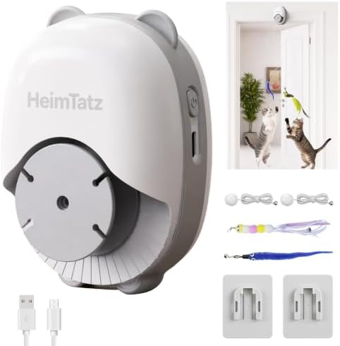 Interactive Cat Toys for Indoor Cats, Automatic Wand Cat Toy with 2 Smart Motion Modes, USB Rechargeable Electric Teaser with Clip, Self Play Enrichment Toy for cat (Candies&Seahorse)