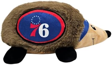 NBA Philadelphia 76ers Plush Hedgehog Toy for Dogs & Cats, Cool Soft Pet Toy for Fun and Interactive Play, Dog Chew Toy with Squeaker, Licensed Hot Pet Toy