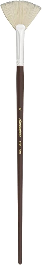 Silver Brush Limited 1104-8 Silverstone Fan Paintbrush for Oil Painting, Size 8, Long Handle