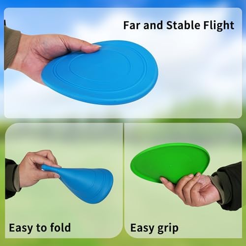 Dog Flying Disc, 2 Pack Dog Frisbee Toy Gift Set for Medium & Large Dogs