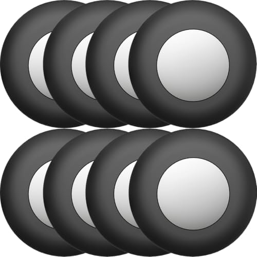 Cat Collar Airtag Holder, 8 Pcs Silicone Air Tag Case for Cats(Black) | Pet Safety Silicone,Durability,Comfortable,Lightweight,for AirTag & Same-Size Trackers,for Cats and Small Dogs