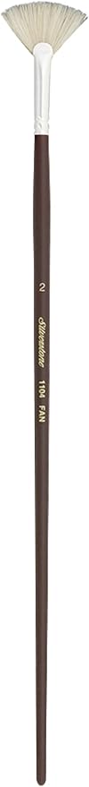 Silver Brush Limited 1104, Silverstone Fan Brush, Oil Paintbrush, Size 2, Long Handle