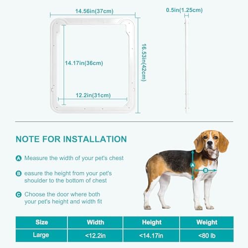 Ownpets Dog Screen Door 12"x14" Fits Large Dogs Up 80 lbs & Small Breeds