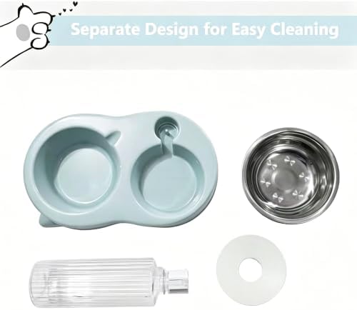 Cat Bowls Food and Water Bowl Set with Automatic Water Dispenser