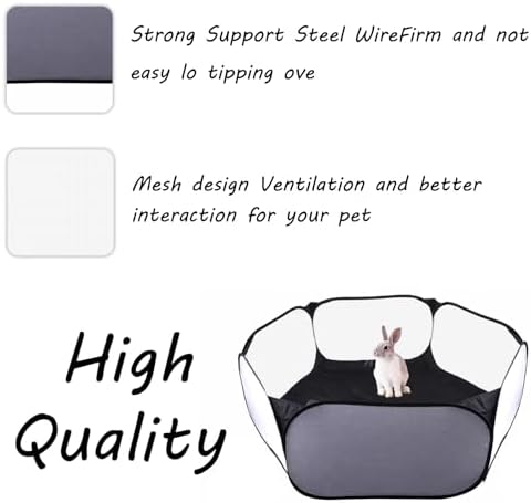 Small Animals Playpen, Portable Pop-up Open Interactive Pet Tent, Indoor Outdoor Fence for Rabbits, Guinea Pig, Hamster, Chinchillas, Kittens, Puppies