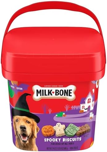 Milk-Bone Spooky Biscuits, Halloween Dog Treats, 24 Oz. Pail