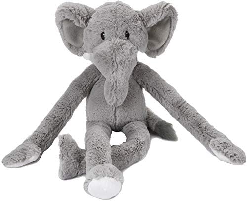 Multipet Swingin Safari 19-Inch Large Plush Elephant Dog Toy with Extra Long Arms and Legs with Squeakers