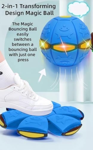 2-in-1 Dual Form Freely Switchable Magic Bouncing Ball Toy with Six Light Suitable for Indoor & Outdoor