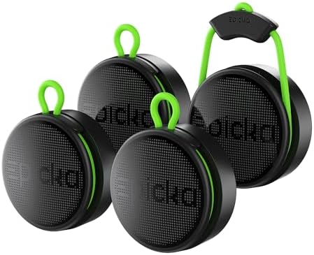 Epicka Tracker Tags with Adjustable Strap, 2-Year Battery, 4 Pack, Black | Works with Apple Find My (iOS Only), IP67 Waterproof, NFC-Enabled Item Finder for Keys, Luggage, Bikes, and Pets