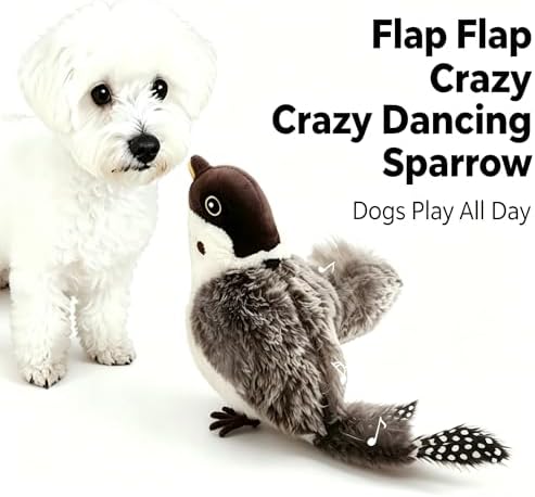 Interactive Flapping Penguin Pet Toy with Chirp Sound, Hanging & Placeable Plush Toy for Cats Dogs, Relieve Boredom Prevent Furniture Scratches