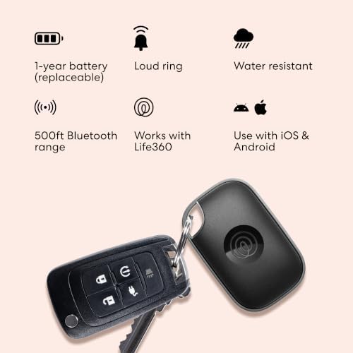 Life360 Tile Pro - Powerful Bluetooth Tracker, Key Finder and Item Locator for Keys Bags, and More. Both iOS and Android Compatible. Phone Finder. 4-Pack (Black/White)