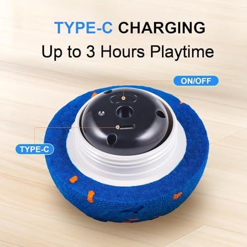 Smart Dog Toy Ball with 2 Interactive Modes, IPX7 Waterproof, USB Rechargeable Auto-Moving Pet Ball, Self Moving Bouncing Dog Ball, Durable Electronic Dog Toy for Active Large Breed Puppies&Dogs