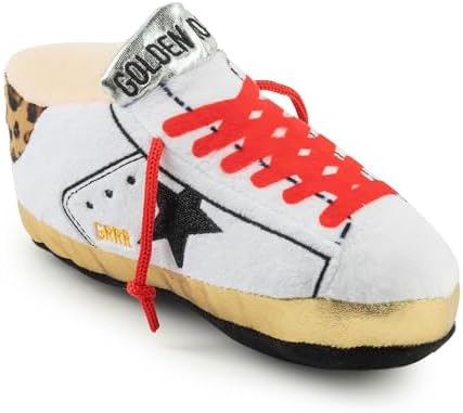 Haute Diggity Dog Golden Pooch Tennis Shoe Plush Dog Toy, Designer Parody