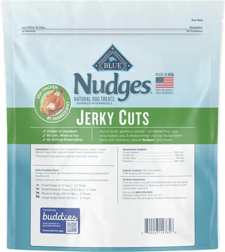 Blue Buffalo Nudges Jerky Cuts Natural Dog Treats Chicken (Pack of 3)