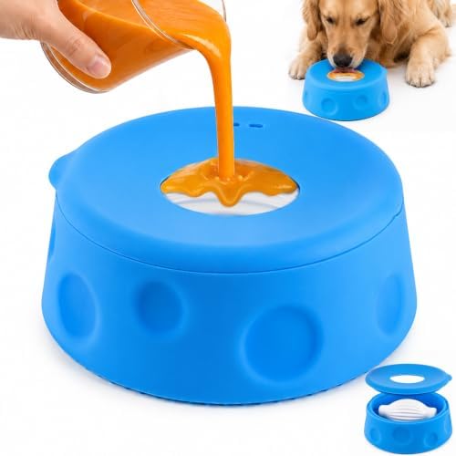 Slow Feed Dog Bowl with Rolling Ball, Dog Lick Bowl for Medium & Large Dog