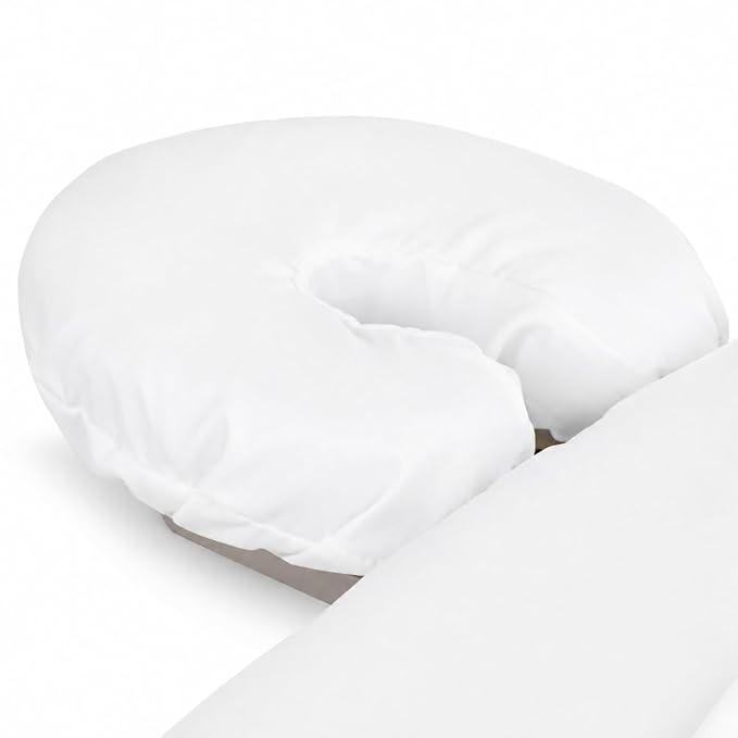 ForPro Premium Microfiber Massage Face Rest Cover, White, Ultra-Light, Stain and Wrinkle-Resistant, for Massage Tables, 10-Count