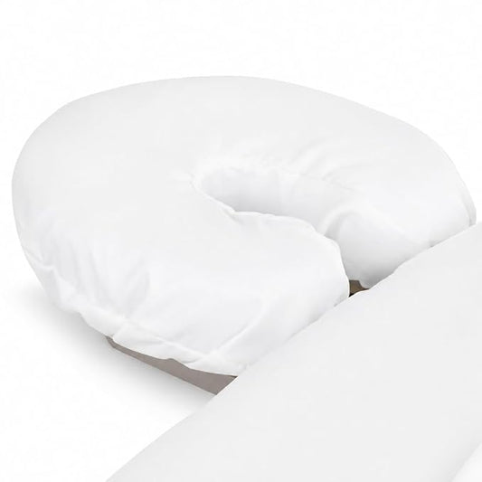 ForPro Premium Microfiber Massage Face Rest Cover, White, Ultra-Light, Stain and Wrinkle-Resistant, for Massage Tables, 10-Count