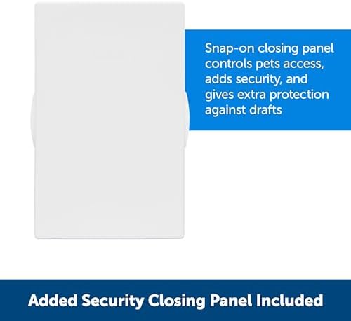 PetSafe Plastic Dog & Cat Door, Pets Up to 40 lb, Paintable, Medium | Flap Opening 8 1/8 in W x 12 1/4 in H, Snap-on Closing Panel, Paintable Frame, Easy DIY Install