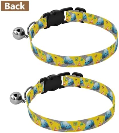 Cute Cartoon Blue Cars Eyes Pet Collars for Cats, 2 Pack Small Dog Collar with Bell