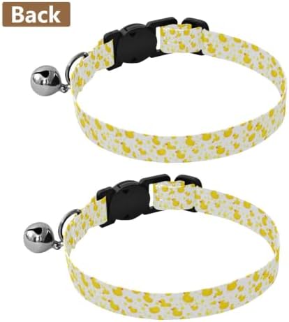 Cute Ducks Cat Bell Collar 2 Pack Pet Collar Adjustable 10.6 to 17.1 Inches
