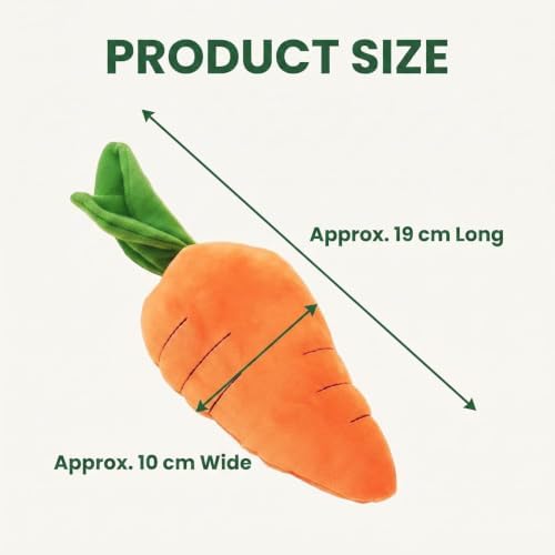 2 Pcs Crinkle Dog Toy for Small, Medium, and Large Breeds, Cute Carrot with Soft Squeaker, Carrot Shape Pet Plush Toy with Sound, Bite-Resistant Soft Comfortable Dog Toys