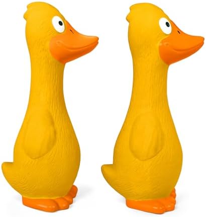 CHIWAVA 2PCS 7.9" Squeak Latex Dog Toys Yellow Duck for Small Medium Dogs